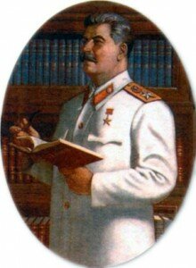 Читающий Сталин. Плакат советских времен
