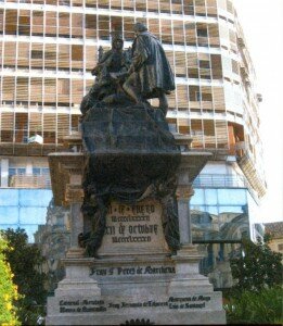 Колумб перед королевой Изабелой. Памятник в Гранаде (Испания)