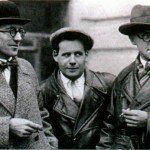 Ле Корбюзье, С. Эйзенштейн и А. Буров в Москве. 1928 г.